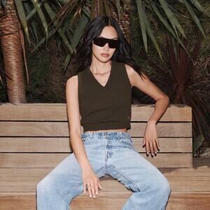 ETERNE Lenny Cashmere Sweater Vest moss size M